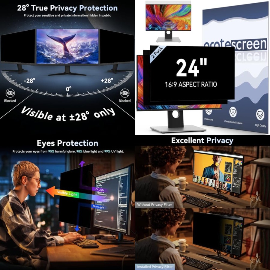 [2-Pack] 24 Inch Computer Priv - Privacy Filter 2Pack review and price