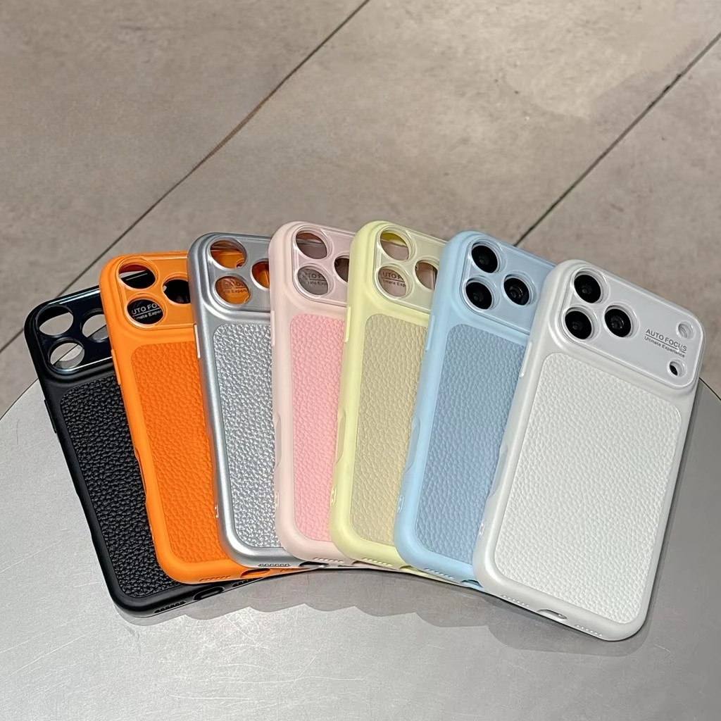 Luxury Lychee Grain Leather Te - Camera Lens Protector review and price