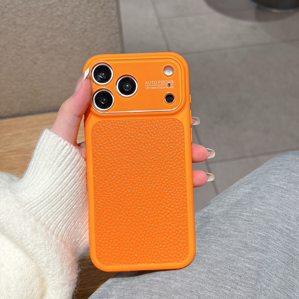 Luxury Lychee Grain Leather Te - Camera Lens Protector review and price