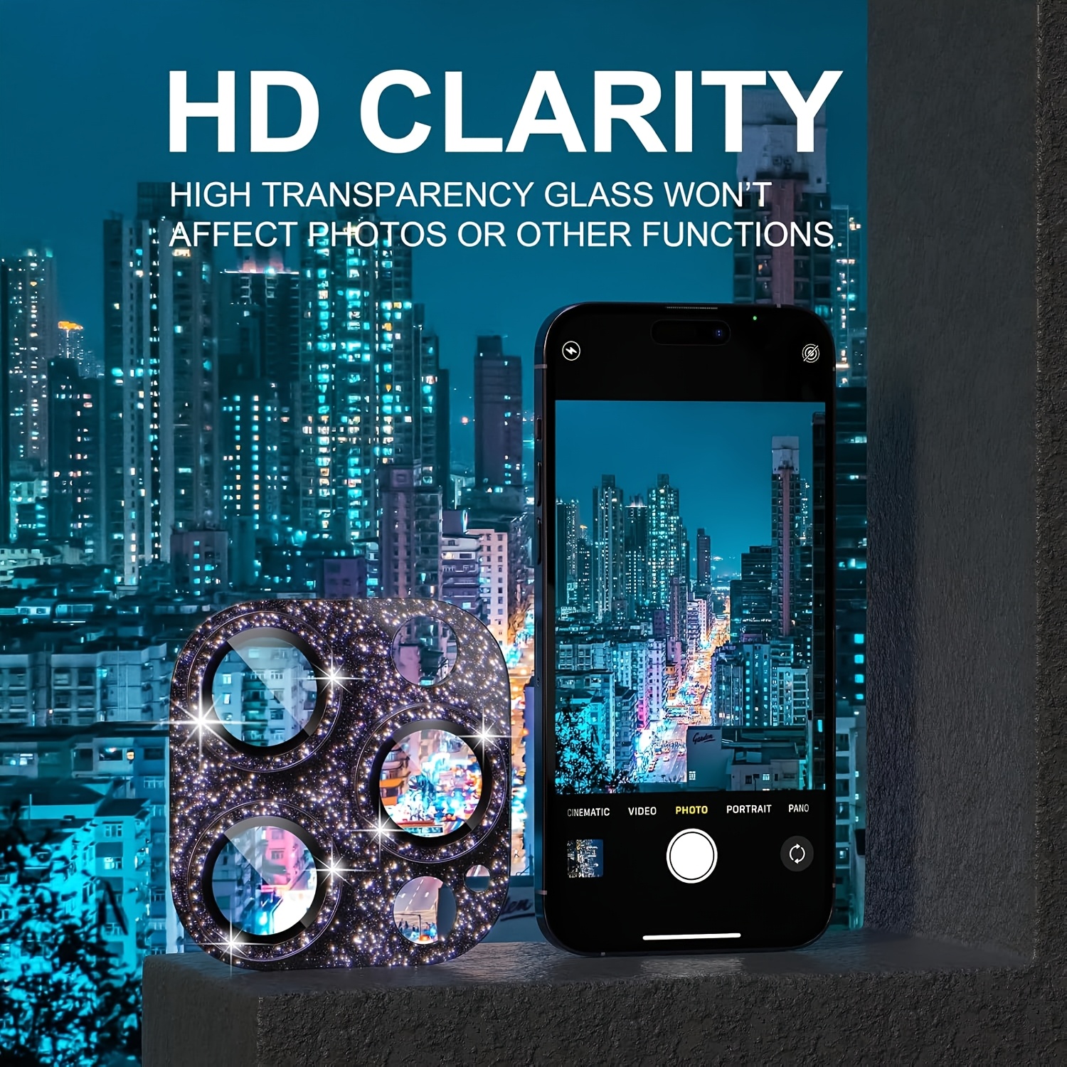1 Pcs Glitter-Purple Camera Le - Tempered Glass Screen 9H review and price